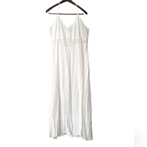 NWOT ASOS DESIGN white rayon lace inlay racerback maxi dress 14